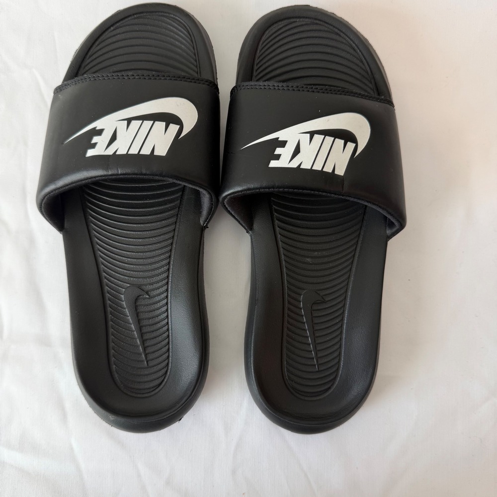 Nike Victori One Slides Black White Womens Sandals CN9677-005 Size 5